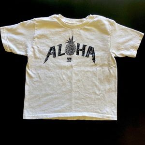 Quiksilver White T-shirt with Aloha Design Size S